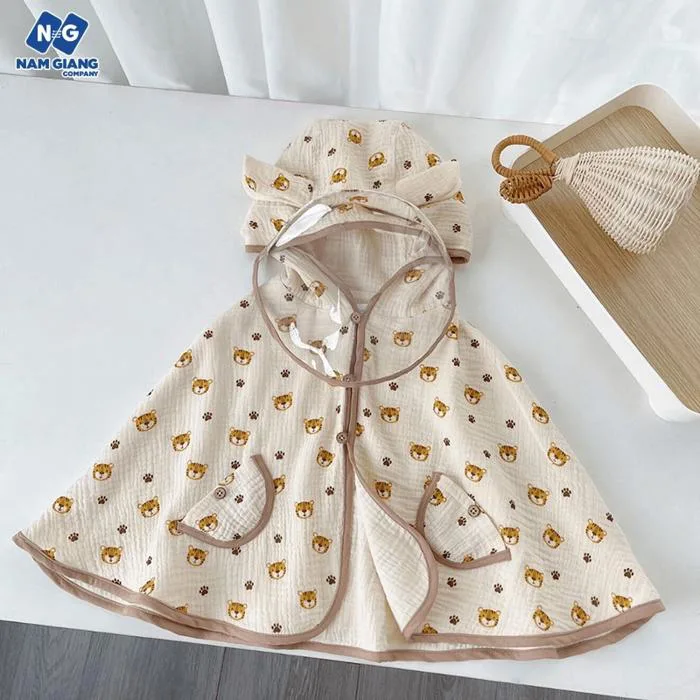 Áo choàng chống nắng, gió trẻ em kèm tấm chắn tháo rời | Tổng Kho Nam Giang
