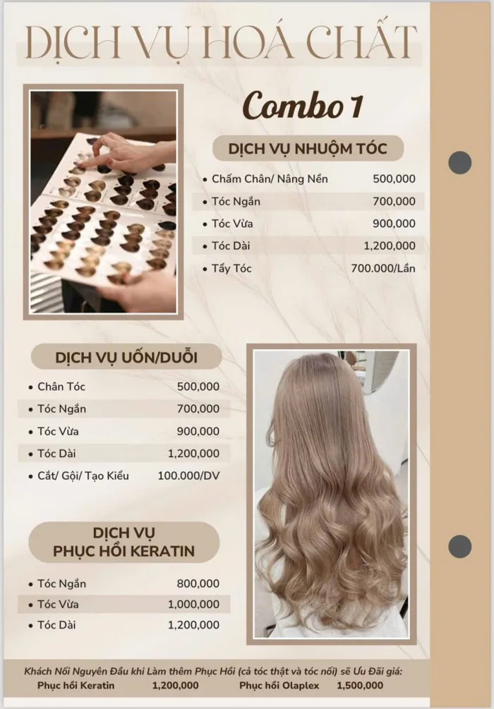 BẢNG GIÁ DỊCH VỤ NỐI TÓC THẢO TÂY