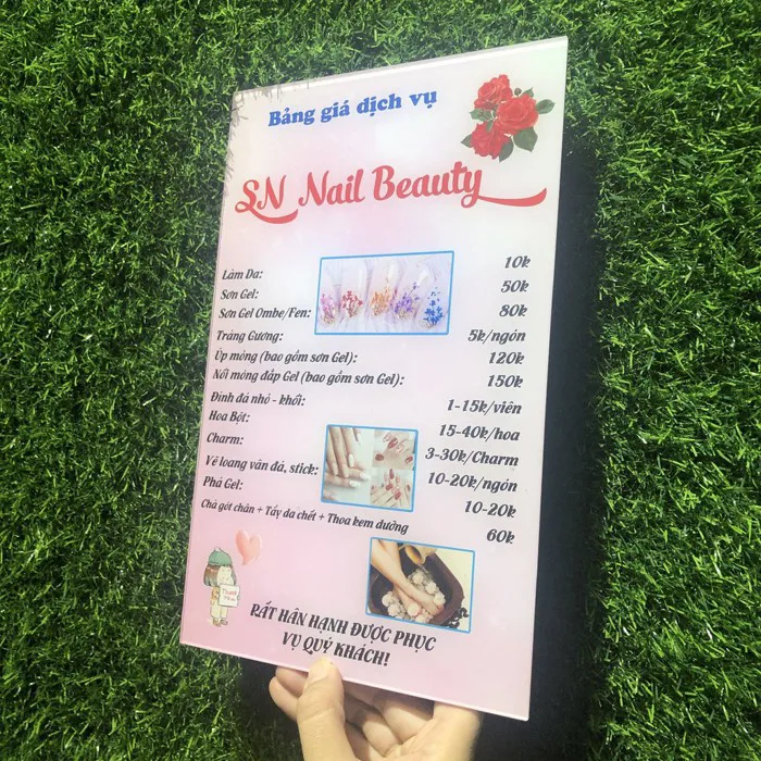 Menu hoặc Bảng giá cho tiệm Nail, Spa - Thiết kế bảng giá theo yêu cầu của  khách hàng