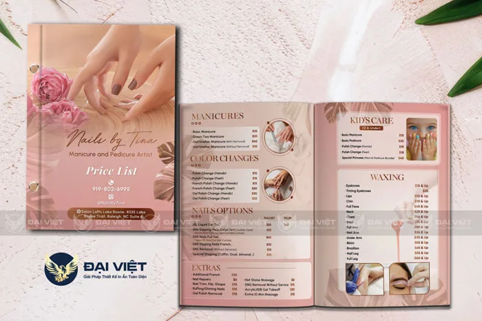 In Menu Nails Sang Trọng Số 1 VN | Bảng Giá 2025 - Công Ty TNHH Thiết Kế In  Ấn Đại Việt - In Menu, Name Card, Tờ Rơi, Ấn Phẩm Truyền Thông
