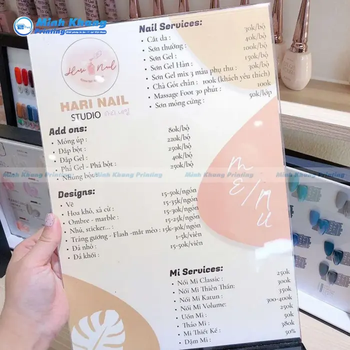 99+ Mẫu Menu Tiệm Nail Đẹp, Thu Hút Khách & Chuyên Nghiệp - Công ty In Ấn  Minh Khang