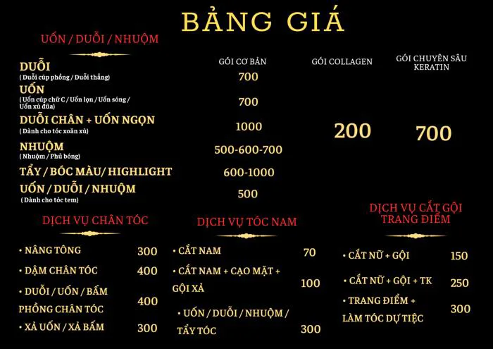 SALON TRAN LIEM | BANG GIA LAM TOC | LÀM TÓC ĐẸP BÌNH TÂN | 0979109914