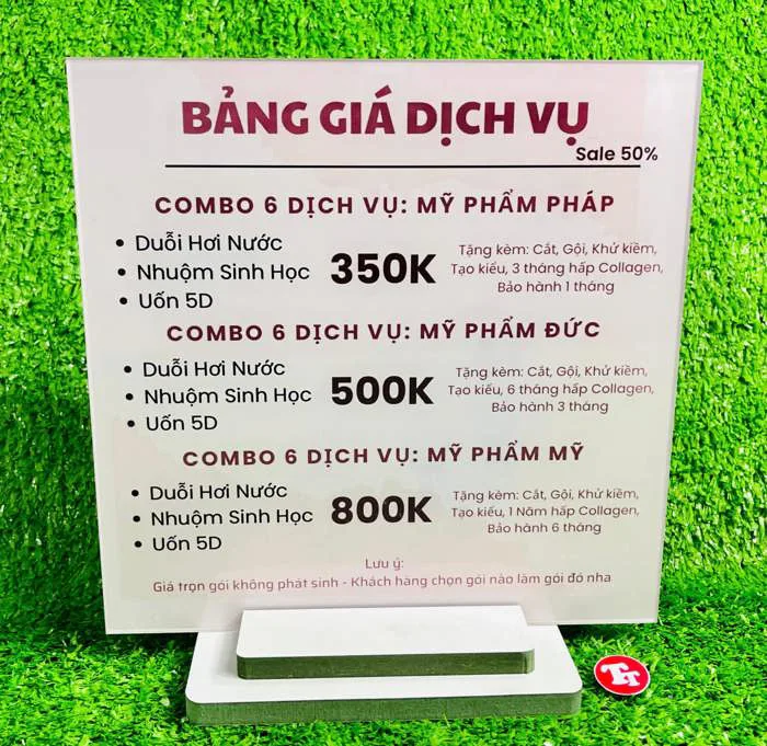 Menu Dịch Vụ Nail, Salon Chất Liệu Formex - Xưởng In Thiên Nam