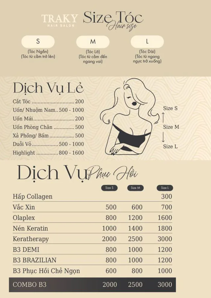 BẢNG GIÁ DỊCH VỤ TRAKY HAIR SALON BẢNG GIÁ DỊCH VỤ TRAKY HAIR SALON