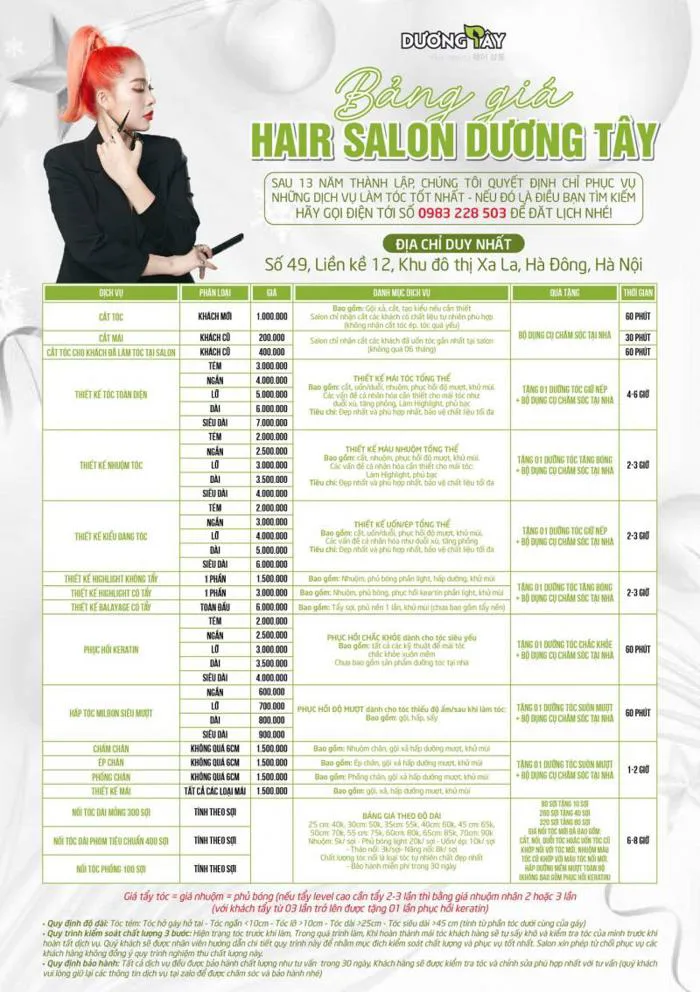 Salon làm tóc đẹp quận Hà Đông, Hà Nội list.vn