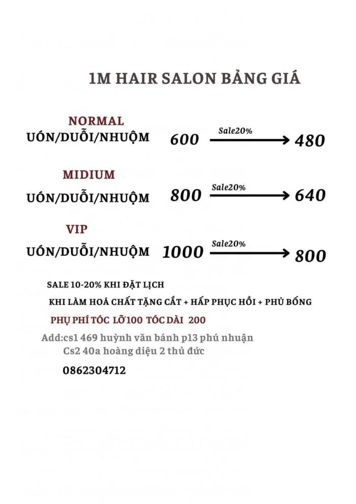 Salon làm tóc đẹp quận Phú Nhuận, TP. HCM list.vn