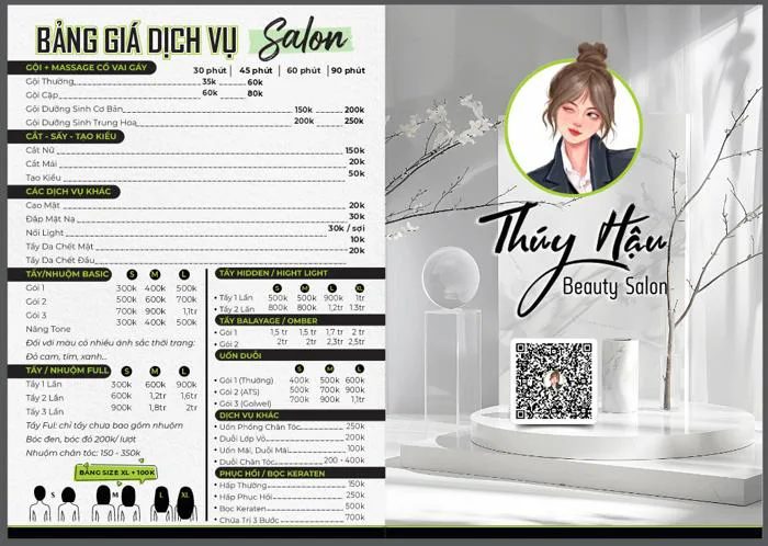 Bảng giá dịch vụ Salon tóc Thúy Hậu file cdr | VIPcorel.com - Thư viện mẫu  thiết kế đồ họa CorelDRAW (CDR).