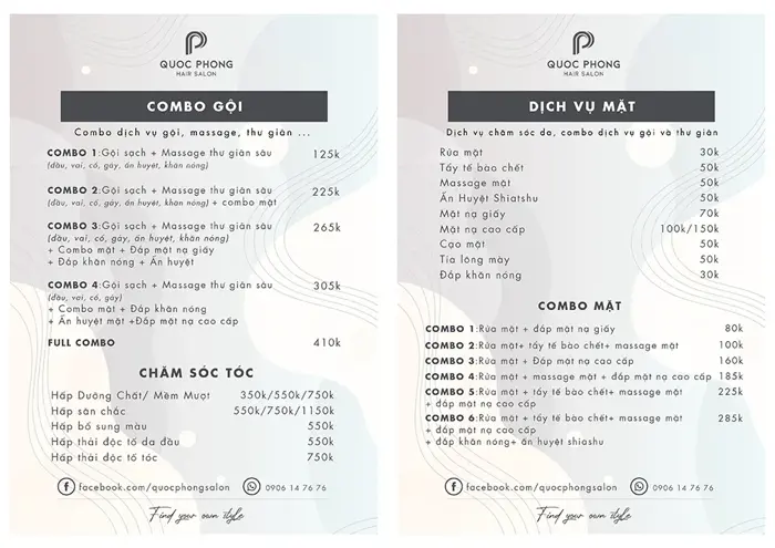 Quốc Phong Hair Salon - Địa điểm chăm sóc, phục hồi và tạo kiểu chuyên nghiệp