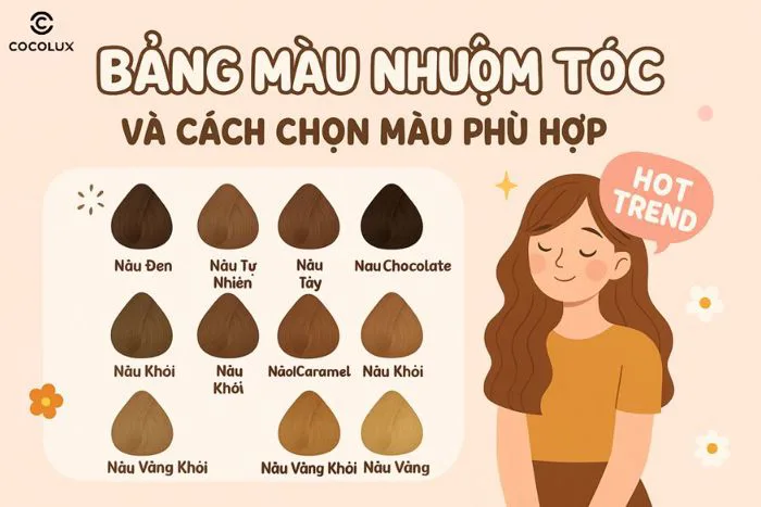 Bảng màu nhuộm tóc hot trend 2025 và cách chọn màu phù hợp