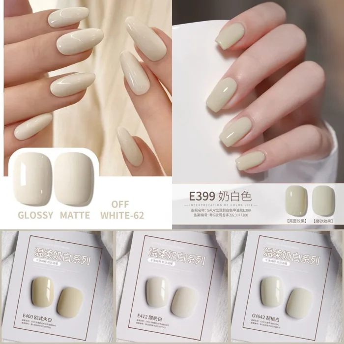 [Glow nail] Sơn gel tone trắng sữa,trắng sứ (mua set 5 chai có tặng kèm  bảng màu)