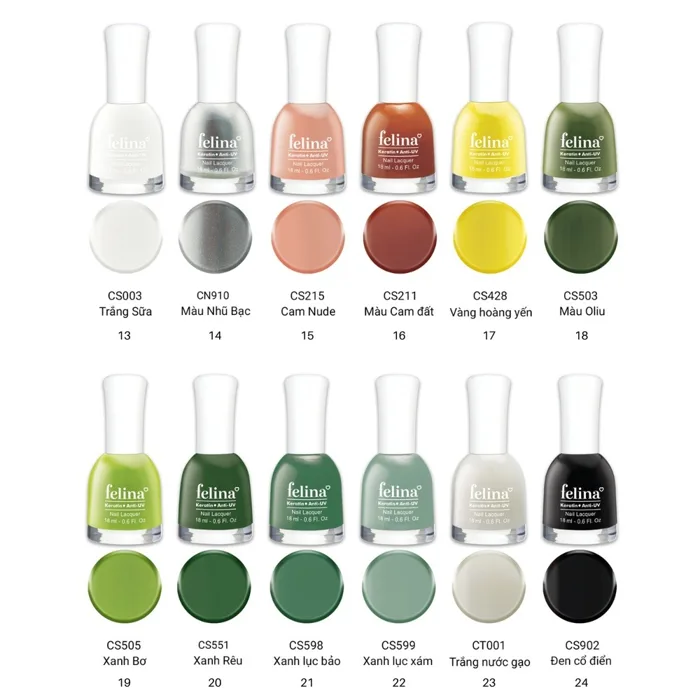 Sơn Móng Tay Felina CS003 Màu Trắng Sữa 18ml | Hasaki.vn