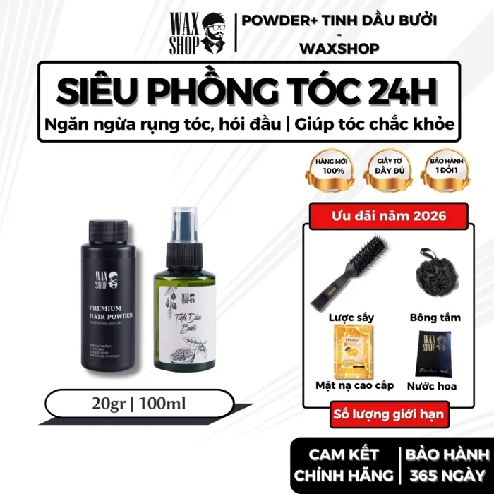 Bột tạo phồng tóc nam Premium Hair Powder chính hãng có khả năng giữ nếp,  hút dầu tóc tốt - Waxshop | Shopee Việt Nam