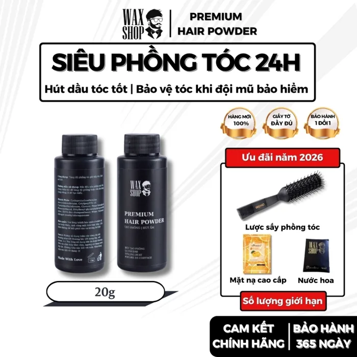 Bột tạo phồng tóc nam Premium Hair Powder chính hãng có khả năng giữ nếp, hút dầu tóc tốt - Waxshop | Shopee Việt Nam
