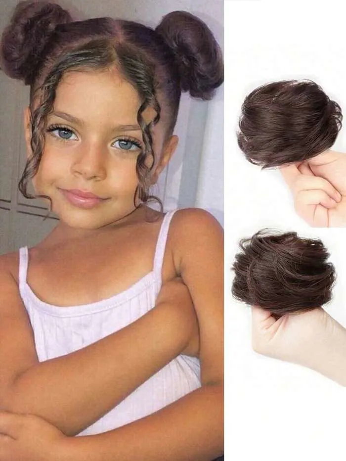 2 chiếc dây buộc tóc búi dễ thương, phụ kiện tóc trẻ em, tóc giả bé gái,  tóc giả kiểu nụ hoa, dây buộc tóc cho tóc giả, tóc dài, búi tóc giả. -  Product Video