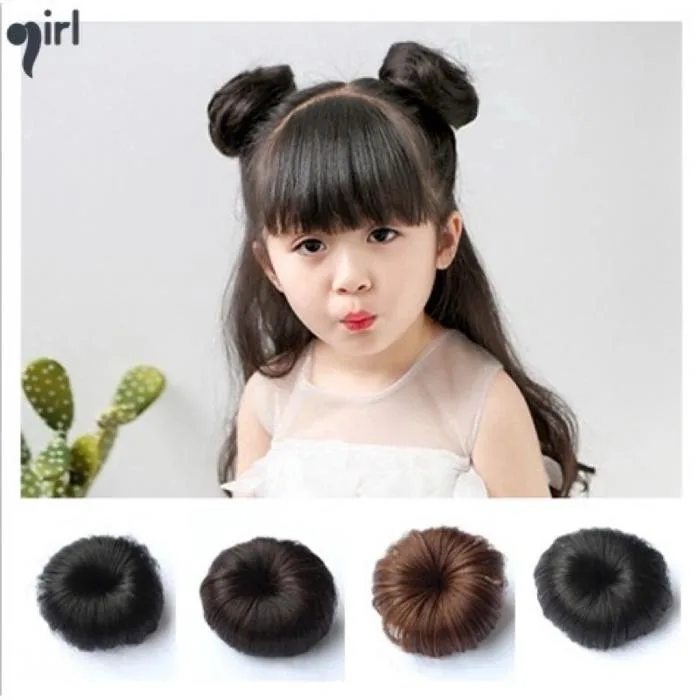 SỈ TÓC GIẢ] Set 2 Búi Tóc Giả Mini Cho Bé – Tóc Búi Kẹp Nhỏ Xinh