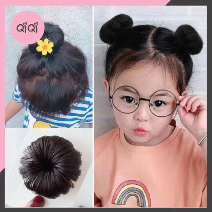 Búi tóc giả cho bé gái 1 cặp - Kẹp búi tóc giả 2 bên cho bé Qiqishop -  Lazada | Lazada Việt Nam