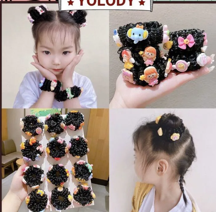 2 búi tóc giả natra nhiều họa tiết cho bé gái