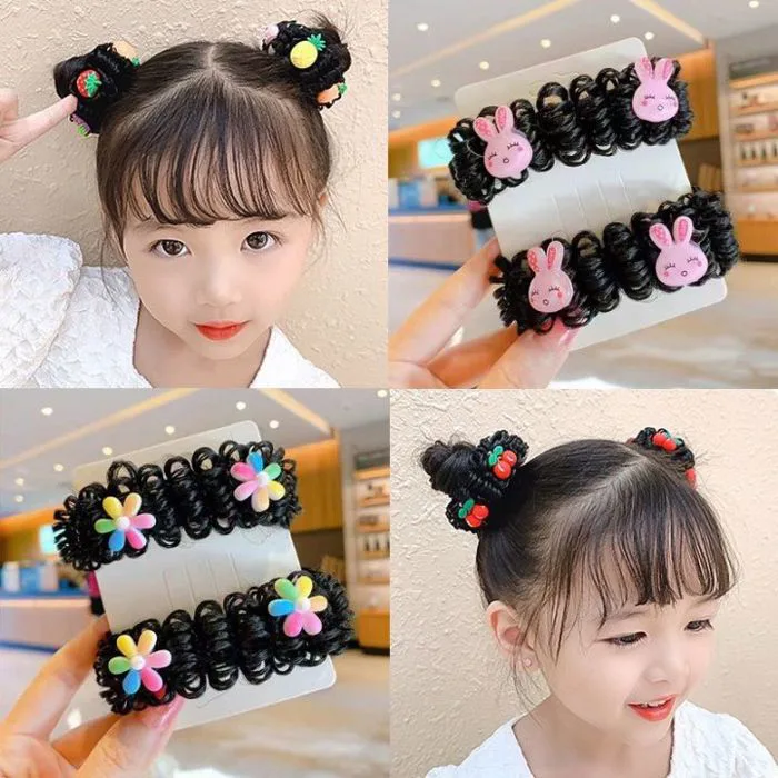Set 2 Dây Cột Tóc Dạng Búi Tóc Giả Natra Đính Charm Siêu Dễ Thương Cho Bé  Gái | Lazada Việt Nam