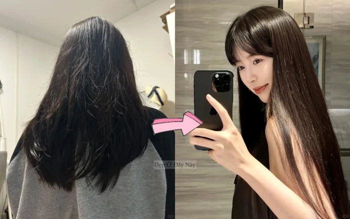 Cô nàng biến tóc từ hư tổn thành bóng mượt nhờ dưỡng tóc chuẩn salon tại nhà