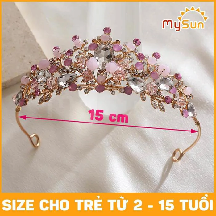 Vương miện công chúa hoàng gia size trẻ em cho bé gái cài tóc