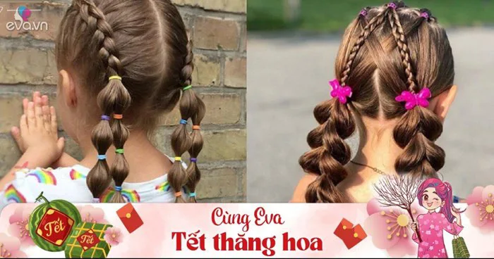 8 kiểu tóc xinh cho bé gái chơi Tết, mẹ chỉ cần 5 phút để làm