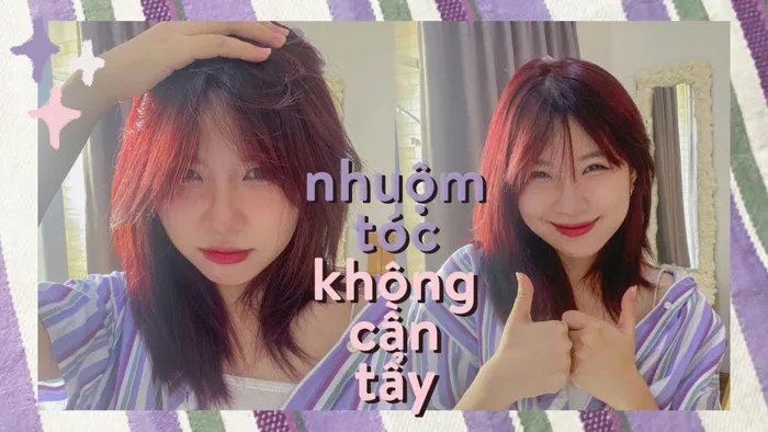 ✨tự nhuộm tóc tại nhà SIÊU DỄ - KHÔNG CẦN TẨY✨ // dye my hair at home #2 |  tít ở trên mây