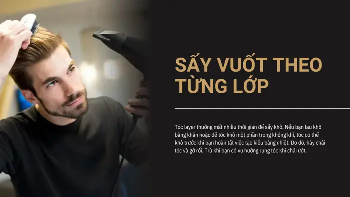 Hướng dẫn sấy vuốt tóc layer cho nam phong cách Hàn Quốc - Classic.vn