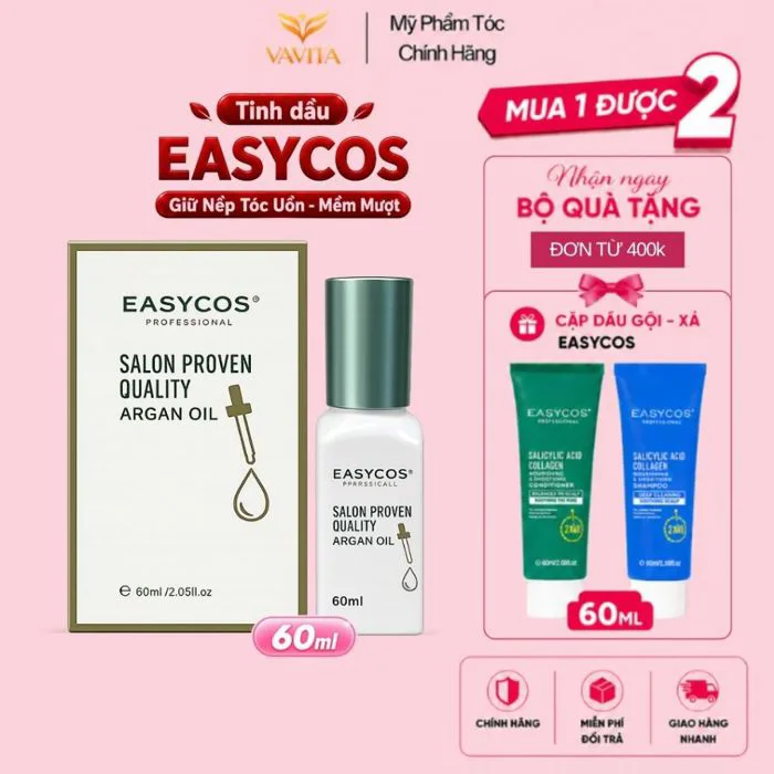 Tinh Dầu Dưỡng Tóc Phục Hồi Hư tổn,Giữ Nếp Tóc Uốn Xoăn Nuôi Dưỡng Tóc Mềm Mượt EASYCOS 60ml | Shopee Việt Nam