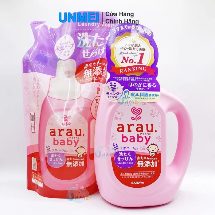 Nước giặt Arau Baby cho bé chiết xuất thảo mộc - Bình 800ml/Túi Thay Thế  720ml - Unmei Trading - Cửa hàng mẹ và bé Unmei