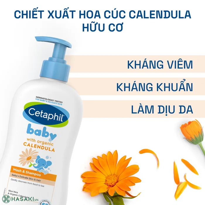 Combo Cetaphil Sữa Tắm Gội & Sữa Dưỡng Ẩm Dịu Lành Cho Bé Tinh Chất Hoa Cúc  400mlx2