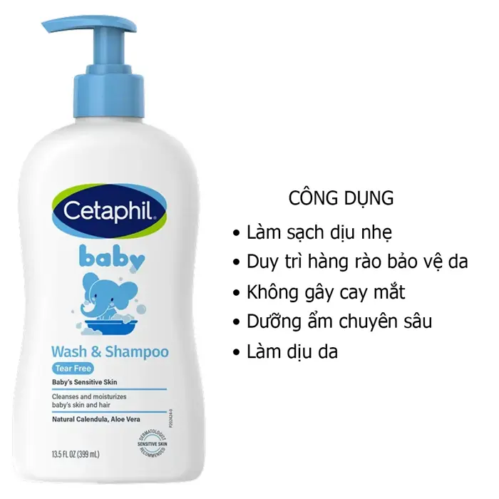 Sữa Tắm Gội Cho Bé Cetaphil Baby Wash & Shampoo 399ml