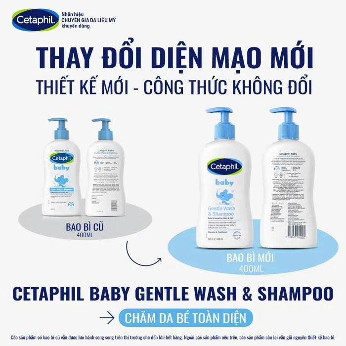 CETAPHIL, Sữa Tắm Và Gội Trẻ Em Cetaphil Baby Gentle Dịu Nhẹ Cho Làn Da Em  Bé 400ml | Watsons Việt Nam