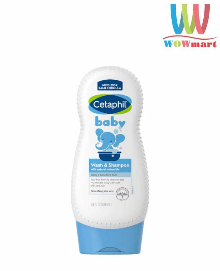 Sữa tắm gội cho bé Cetaphil Baby Wash and Shampoo with Natural Calendula  Sensitive Skin 230ml – Wowmart VN | 100% hàng ngoại nhập