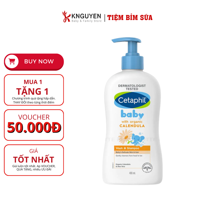 Sữa Tắm Gội Trẻ Em Cetaphil Baby Organic Calendula Tinh Chất Hoa Cúc 4 –  knguyenstore
