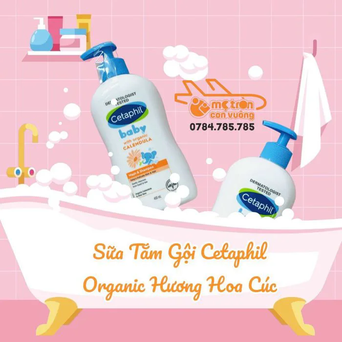 Sữa tắm & dầu gội Cetaphil hương hoa cúc , lô hội 399ml –  thegioihanghieuchobe