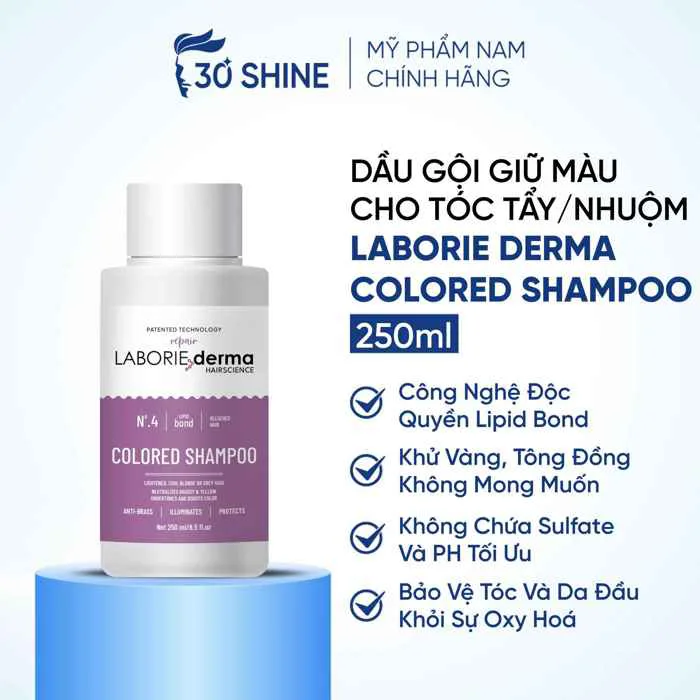 Dầu gội giữ màu cho tóc nhuộm và tẩy LABORIE Derma Colored Shampoo