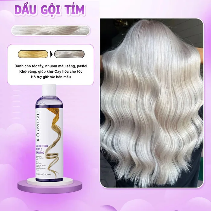 Dầu gội tím , dầu gội khử vàng và giữ màu dành cho tóc tẩy nhuộm màu thời  trang