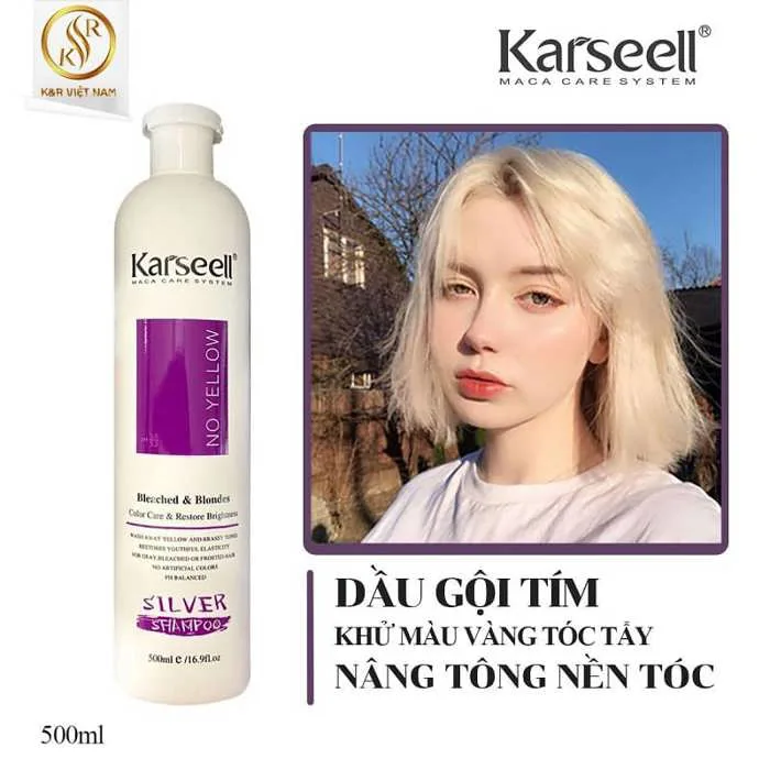 Dầu gội tím khử vàng Karseell 500ml - K&R Việt Nam