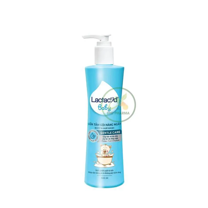 Sữa tắm gội hàng ngày Body & Hair Wash Lactacyd Baby Gentle Care giảm rôm  sảy, hăm kẽ (Chai 250ml)