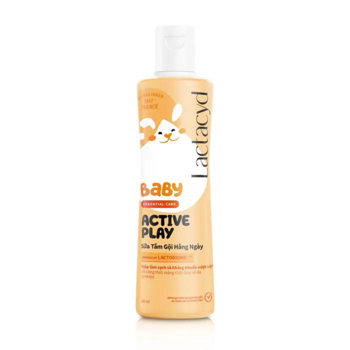 Sữa tắm gội Lactacyd Baby Active Play giúp dưỡng ẩm, giảm kích ứng cho da  bé chai (250ml)