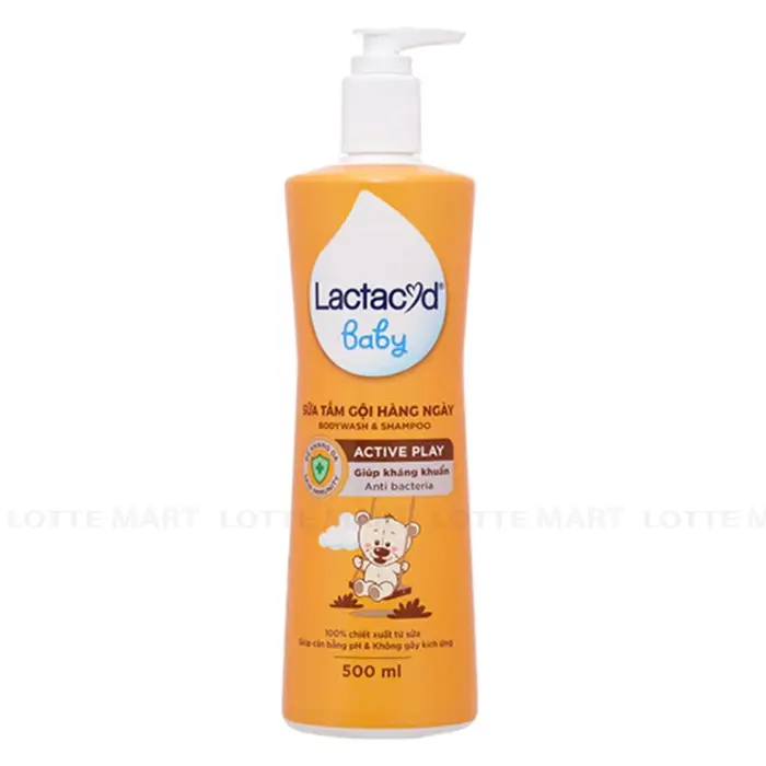 Sữa Tắm Gội Lactacyd Baby Active Play Dưỡng Ẩm và Giảm Kích Ứng Cho Da Bé  Chai 500ml