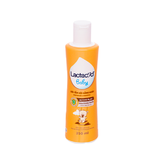 Sữa tắm gội Lactacyd Baby Active Play giúp dưỡng ẩm, giảm kích ứng cho da  bé chai (250ml)