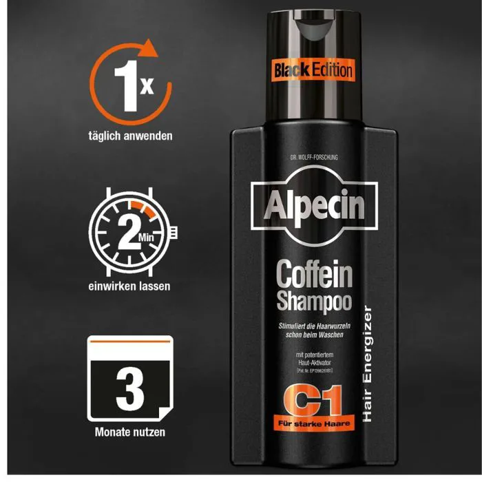 Dầu gội kích thích mọc tóc nam Alpecin Coffein Shampoo C1 Black Editio –  Hàng Đức Little Germany