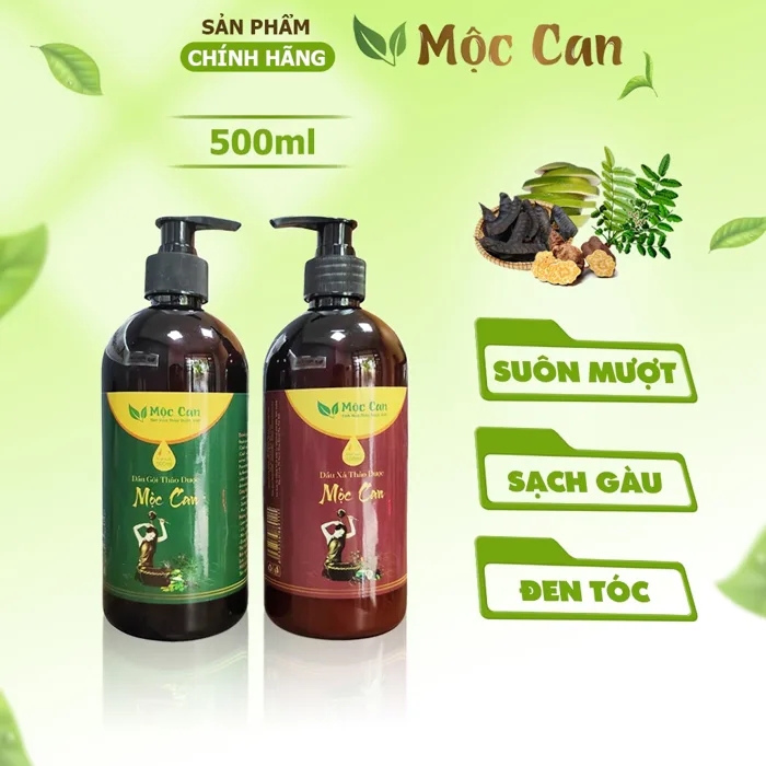 Dầu Gội thảo dược Mộc Can, Dầu gội dược liệu dưỡng tóc ngăn nấm, gầu ngứa,