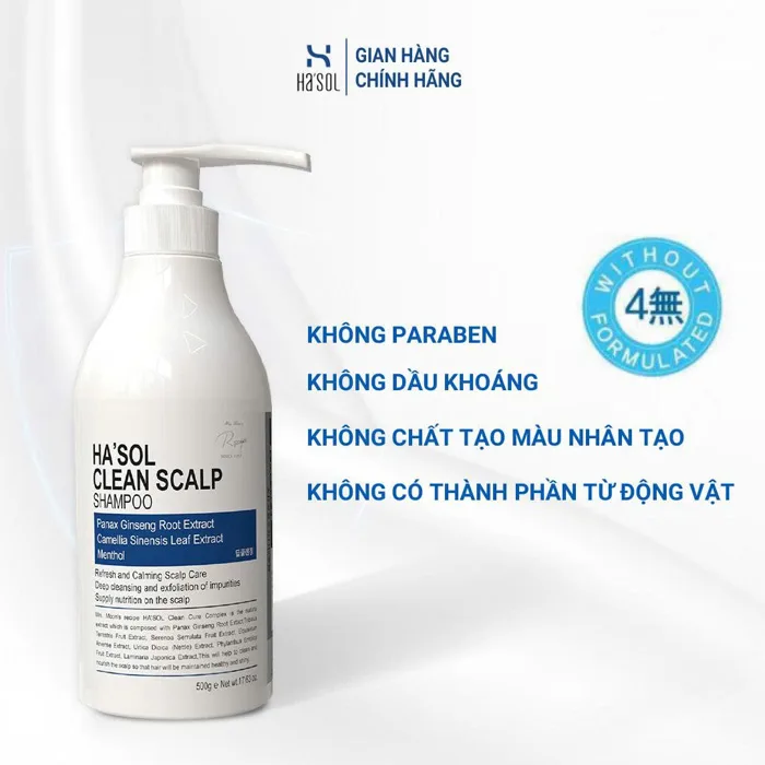 Combo Dầu Gội Chống Gàu Nấm Ngứa Hasol Clean Scalp Shapoo + Xịt Mọc Tóc  Hasol