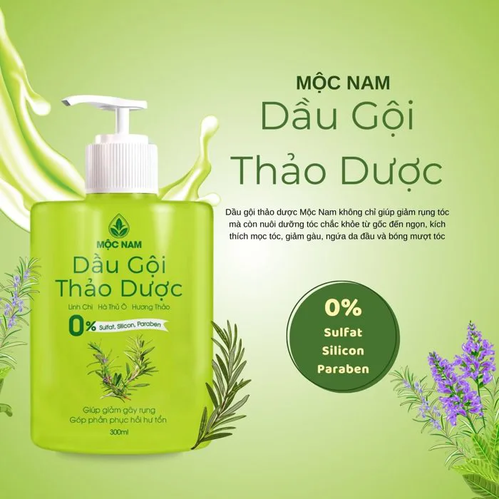 Dầu gội thảo dược Mộc Nam 300ml kích thích mọc tóc - Dược sĩ Lưu Văn Hoàng