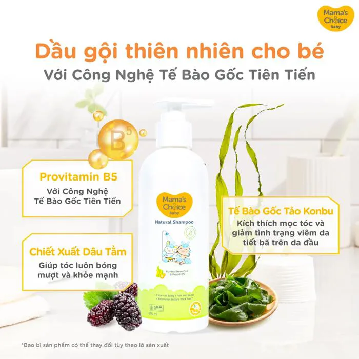 Dầu Gội Trẻ Em Mama's Choice – Sữa Gội Tăng Mọc Tóc Cho Bé Từ 0 Tháng 200ml