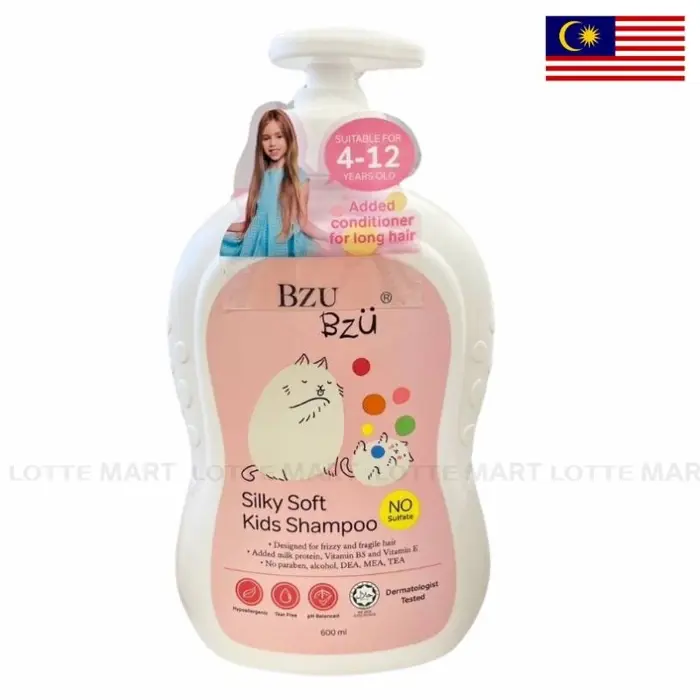 Dầu Gội Cho Bé Bzu Bzu Dưỡng Tóc Mềm Mượt Chai 600ml - Cho Bé Từ 4-12 Tuổi
