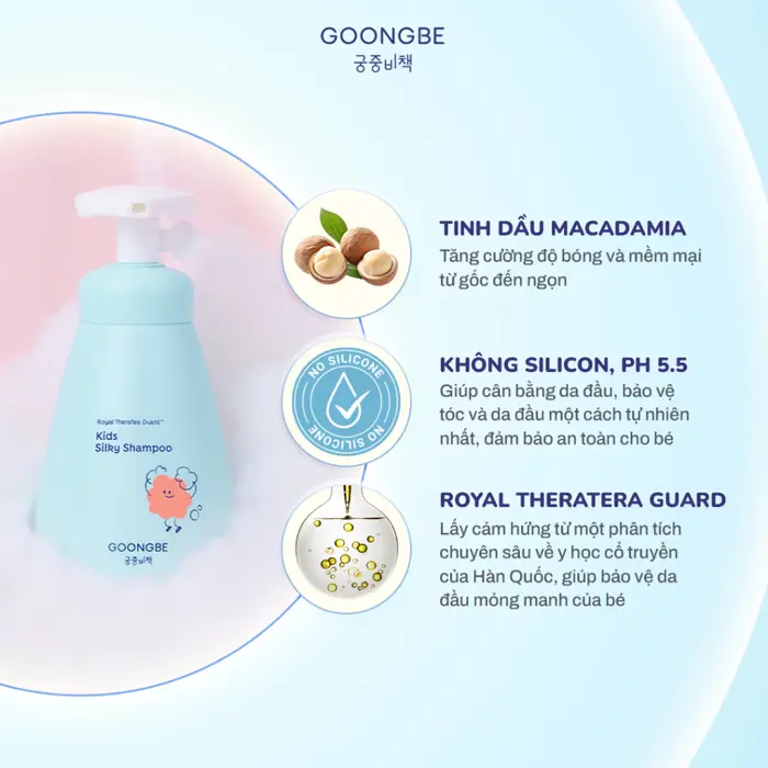Dầu Gội GOONGBE Suôn Mượt Và Dưỡng Tóc Cho Bé Gái 300ml - Chip Chip Luxury  Nha Trang