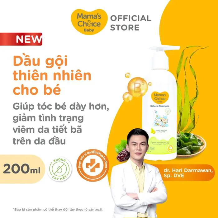 Dầu Gội Trẻ Em Mama's Choice – Sữa Gội Tăng Mọc Tóc Cho Bé Từ 0 Tháng 200ml
